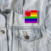 Badge Carré 5 Cm Instruisez le bouton d'égalité (En situation)