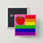 Badge Carré 5 Cm Instruisez le bouton d'égalité (Devant & derrière)