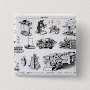 Badge Carré 5 Cm Instruments à la découverte et à l'utilisation 