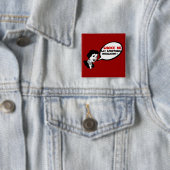 Badge Carré 5 Cm Insulte d'intelligence (En situation)