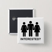 Badge Carré 5 Cm Intéressé ? (Devant & derrière)