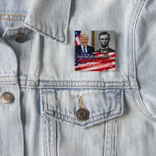 Badge Carré 5 Cm Interférence électorale (En situation)