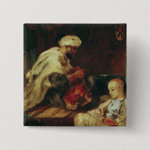 Badge Carré 5 Cm Intérieur de l'atelier d'un tailleur arabe