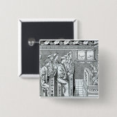 Badge Carré 5 Cm Intérieur d'une école (Devant & derrière)