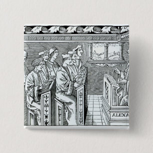 Badge Carré 5 Cm Intérieur d'une école