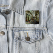 Badge Carré 5 Cm Intérieur d'une église (En situation)