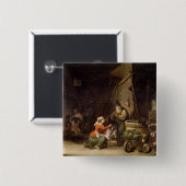 Badge Carré 5 Cm Intérieur rustique (Devant & derrière)