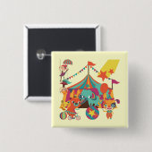 Badge Carré 5 Cm Interprètes de cirque (Devant & derrière)