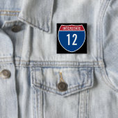 Badge Carré 5 Cm Interstate 12 (En situation)