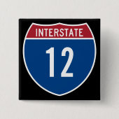 Badge Carré 5 Cm Interstate 12 (Devant)