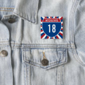 Badge Carré 5 Cm Interstate 18 (En situation)