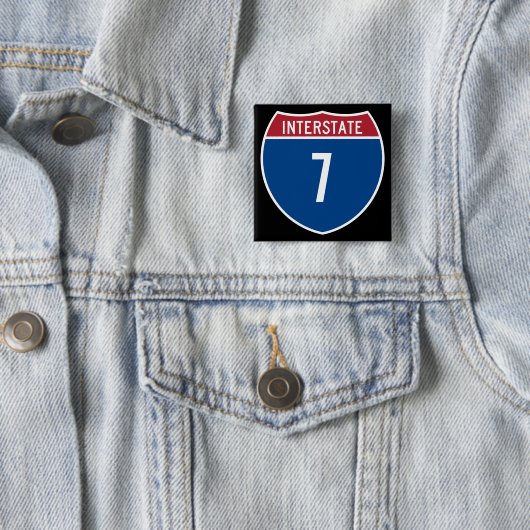 Badge Carré 5 Cm Interstate 7 (En situation)