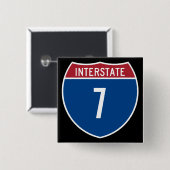 Badge Carré 5 Cm Interstate 7 (Devant & derrière)