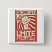 Badge Carré 5 Cm Introverts unissent séparément dans vos propres (Devant)