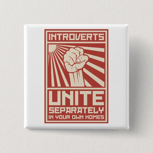 Badge Carré 5 Cm Introverts unissent séparément dans vos propres (Devant)