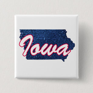 Badge Carré 5 Cm Iowa