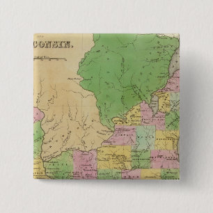 Badge Carré 5 Cm Iowa Et Wisconsin