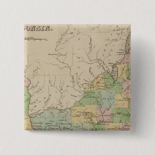 Badge Carré 5 Cm Iowa et Wisconsin