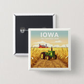 Badge Carré 5 Cm Iowa vintage (Devant & derrière)