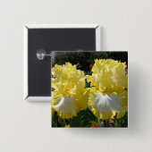 Badge Carré 5 Cm Iris Iris Iris Jaune Iris Fleurs florales (Devant & derrière)