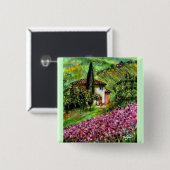 BADGE CARRÉ 5 CM IRISES EN TOSCANE (Devant & derrière)