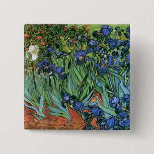Badge Carré 5 Cm Irises (F608) Van Gogh Fine Art