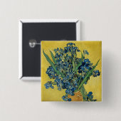 Badge Carré 5 Cm Irises - Vincent van Gogh Art (Devant & derrière)