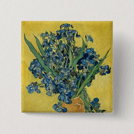 Badge Carré 5 Cm Irises - Vincent van Gogh Art (Devant)