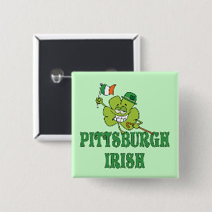 Badge Carré 5 Cm Irlandais de Pittsburgh