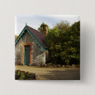 Badge Carré 5 Cm Irlande, jardin clos du château de Dromoland