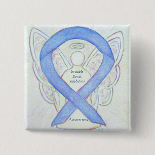 Badge Carré 5 Cm Irritable Syndrome de l'intestin Ribbon IBS Pin
