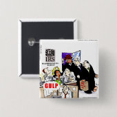 Badge Carré 5 Cm IRS Audits IRS Funny (Devant & derrière)