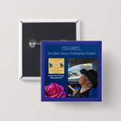 Badge Carré 5 Cm Isabel le bouton (Devant & derrière)