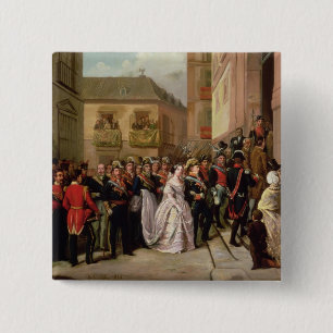 Badge Carré 5 Cm Isabella II de l'Espagne et de son mari