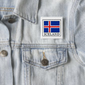 Badge Carré 5 Cm Islande (En situation)
