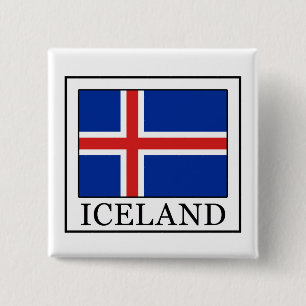 Badge Carré 5 Cm Islande