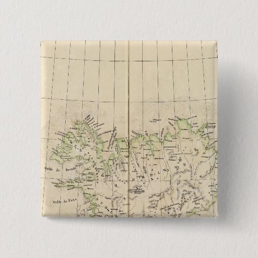 Badge Carré 5 Cm Islande, Europe (Devant)