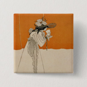 Badge Carré 5 Cm Isolde, illustration "du studio", 1895 (lithium
