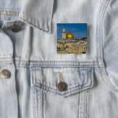 Badge Carré 5 Cm Israël, Jérusalem, le dôme du rocher (En situation)