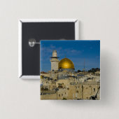 Badge Carré 5 Cm Israël, Jérusalem, le dôme du rocher (Devant & derrière)