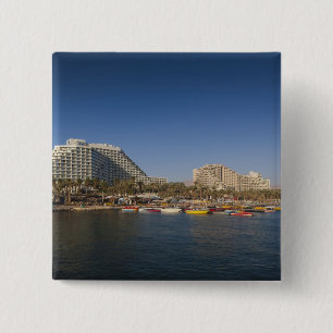 Badge Carré 5 Cm Israël, le Néguev, Eilat, le bord de mer Rouge