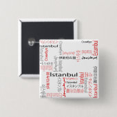 Badge Carré 5 Cm Istanbul (Devant & derrière)