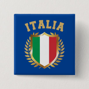 Badge Carré 5 Cm Italia/Italy Flag Shield