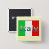 Badge Carré 5 Cm Italie (Devant & derrière)