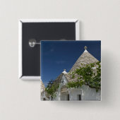 Badge Carré 5 Cm Italie, Pouilles, Alberobello, Terra dei Trulli, 2 (Devant & derrière)