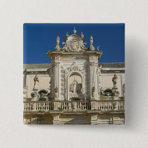 Badge Carré 5 Cm Italie, Pouilles, Lecce, Piazza del Duomo, Palais