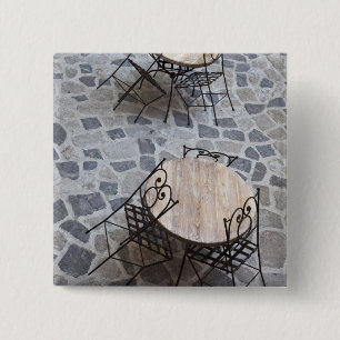 Badge Carré 5 Cm Italie, Sardaigne, Castelsardo. Tables de café.
