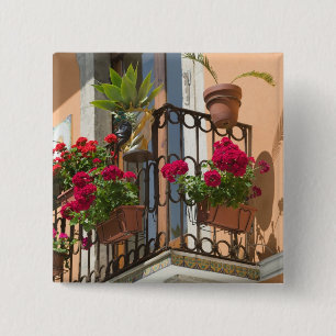 Badge Carré 5 Cm ITALIE, Sicile, TAORMINE : Corso Umberto 1,