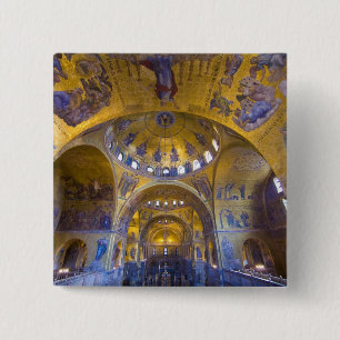 Badge Carré 5 Cm Italie, Venise. Intérieur de la cathédrale Saint-M