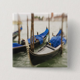 Badge Carré 5 Cm Italie, Venise, Mise au point sélective de gondole